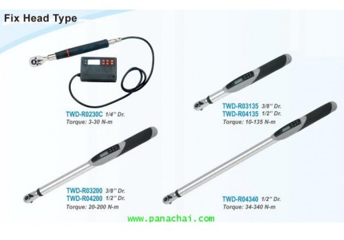 ประแจดิจิตอลแบบหัวคงที่ด้ามกลม 3~340Nm